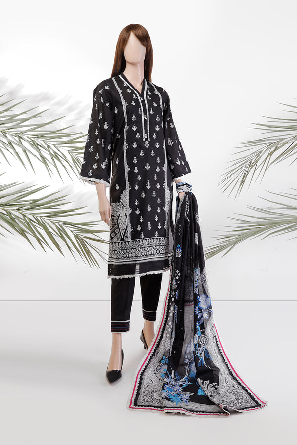 Unstitched Printed Lawn 3 Piece