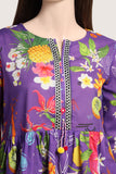 Printed Emb Cambric Stitched Shirt