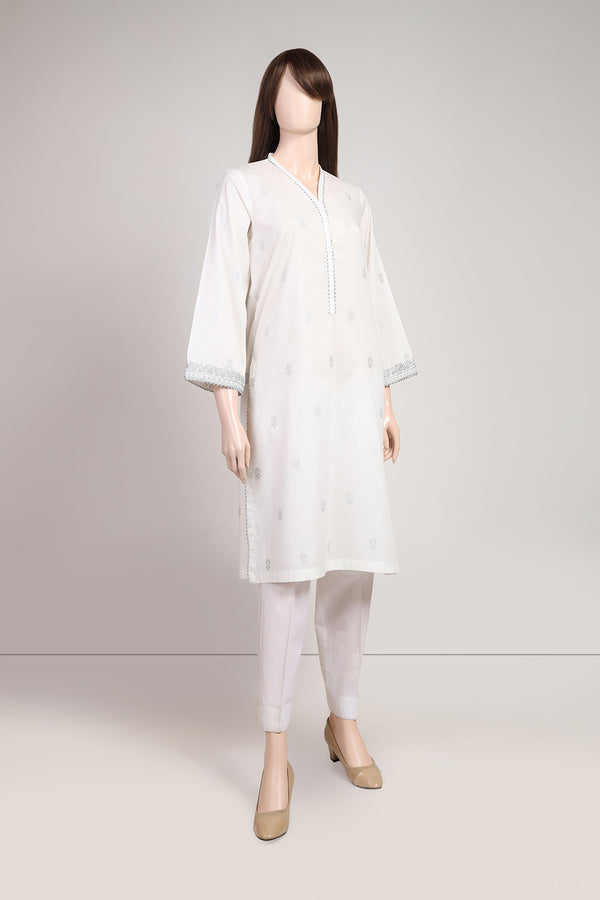 Embroidered Jacquard Cotton Stitched Shirt