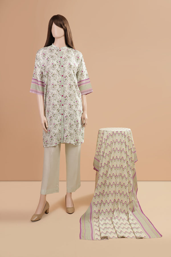Printed Linen Stitched 3 Piece